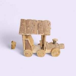 Primative Wooden Toy Train - Rustic Wood Finish